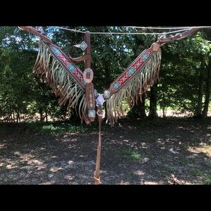 Showman Beaded Cross Bridle & Headstall Set